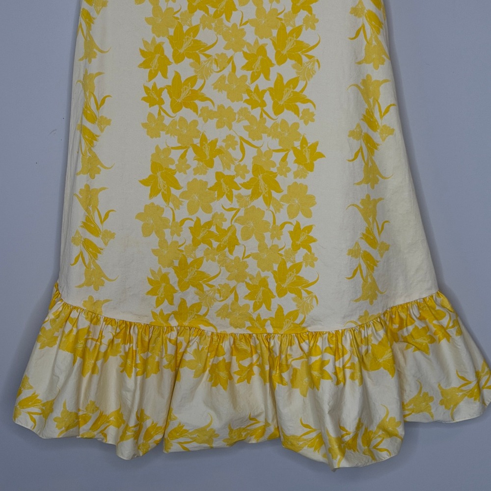 Sachin & Babi x Dillard's Yellow Floral Ruffle Hem Shift Dress Womens Size 2 - Picture 5 of 14